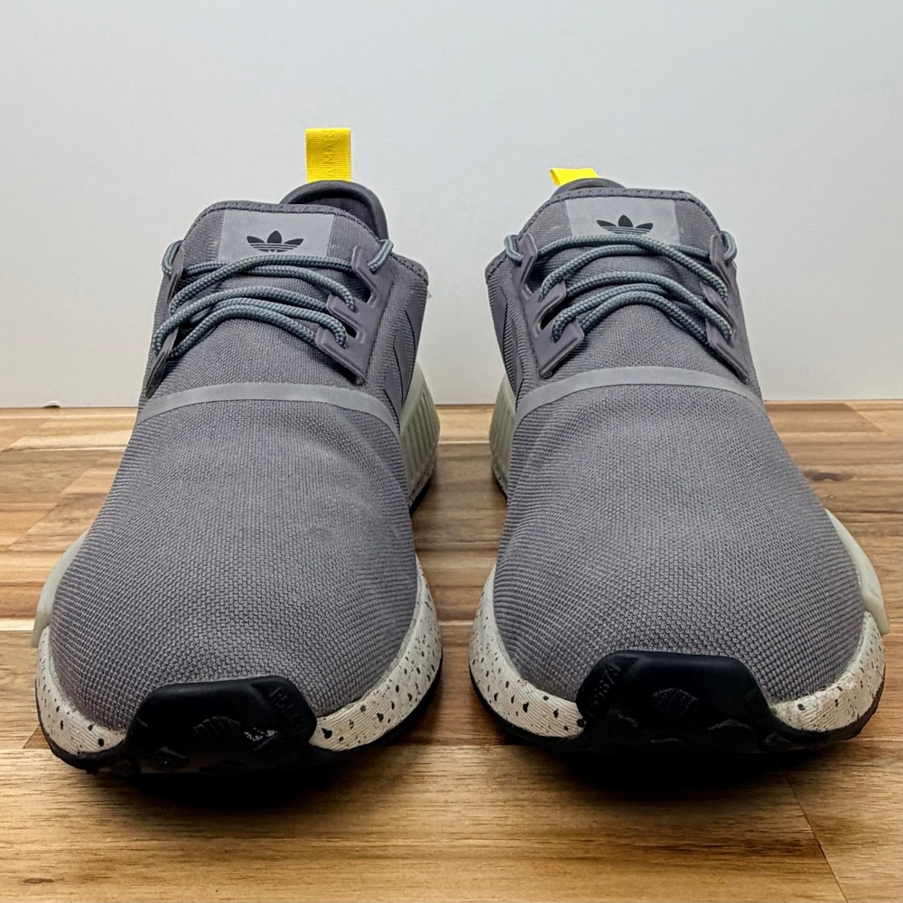 Adidas NMD R1 Trace Grey Yellow Speckled Boost Sneakers GX9534 Mens Size 11 - Picture 3 of 9
